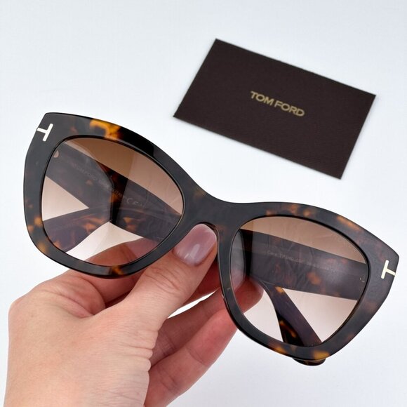 Tom Ford FT0940/S CARA 55F BRAND NEW Sunglasses Havana Gradient Brown Women - Picture 2 of 11